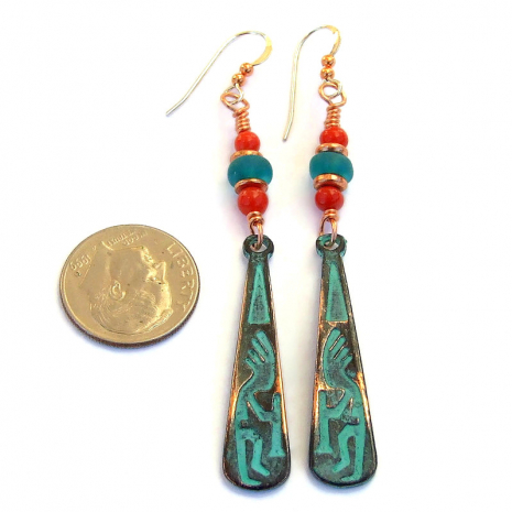 southwest kokopelli jewelry red coral turquoise czech glass