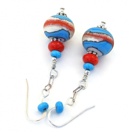 southwest lampwork dangle jewelry gift for her