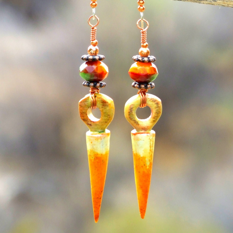 spike earrings handmade boho gift for women