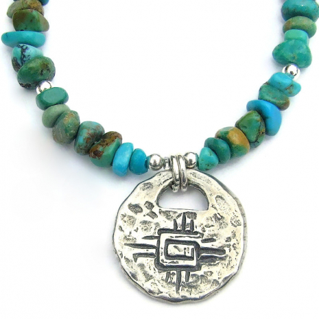 spiral sun design on back of running horses pendant necklace