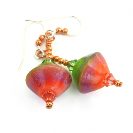 spring summer lampwork bicone jewelry handmade gift for women
