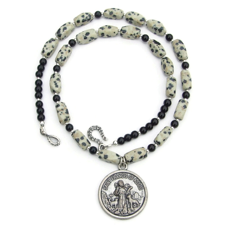 st francis handmade necklace gift for her animals protect my pet