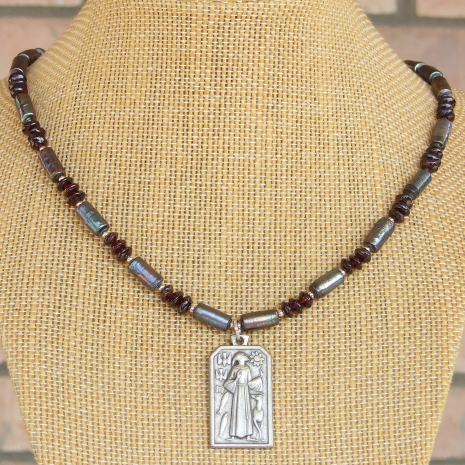 st francis pendant jewelry handmade religious gift for women