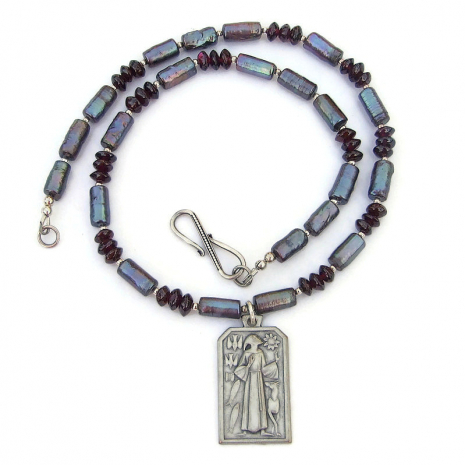 st francis wolf doves animals jewelry handmade gift for her