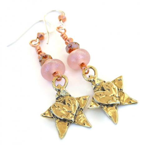 star hearts earrings handmade valentines gift for women