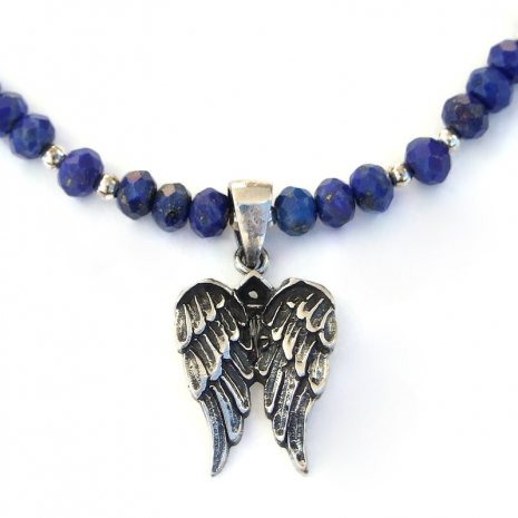 sterling angel wings pendant jewelry gift for her handmade