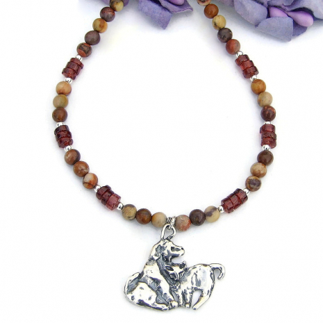 sterling silver dog cat handmade necklace gemstones pet lover