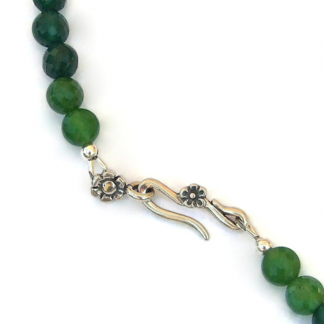 sterling silver floral hook clasp set