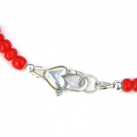 sterling silver heart lobster clasp set