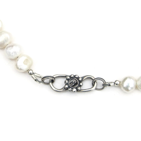 sterling silver s-clasp set securely fastens the handmade necklace