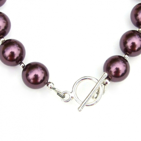 sterling silver toggle clasp set finishes the swarovski pearl bracelet