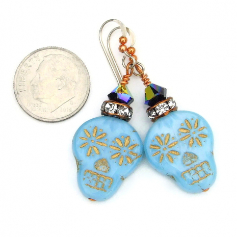 sugar skull Halloween day of the dead jewelry handmade gift for her
