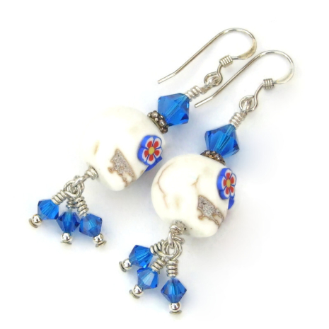 sugar skull jewelry handmade halloween day of the dead gift for women