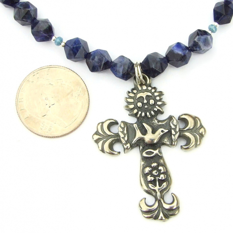 sun dove ichthys flower wheat corn earth cross religious jewelry