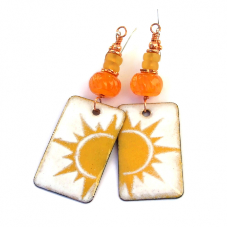sun jewelry gift for women yellow white orange
