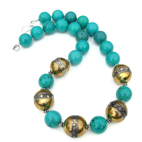sun moon bead necklace handmade gift for women