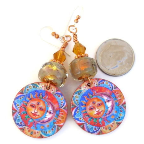 sun moon jewelry handmade gift for women