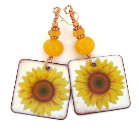 sunflower jewelry gift for her