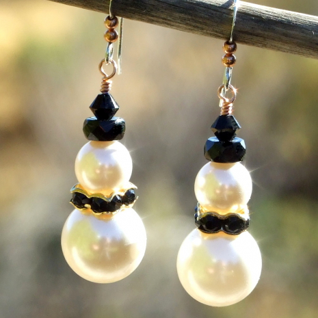 swarovski crystal pearls snowman jewelry gift for women