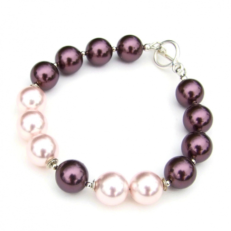 swarovski pearl sterling silver handmade bracelet for her