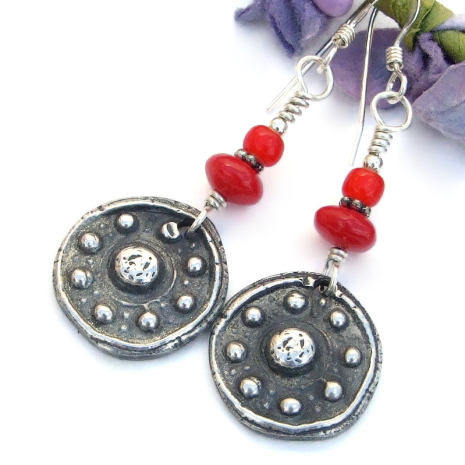 symbolic noble eightfold path handmade earrings buddhism wheel of life