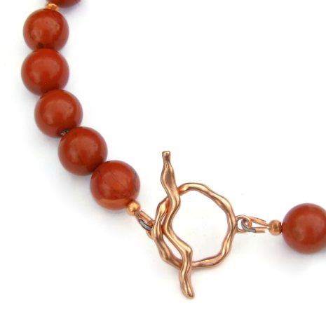textured copper toggle clasp set
