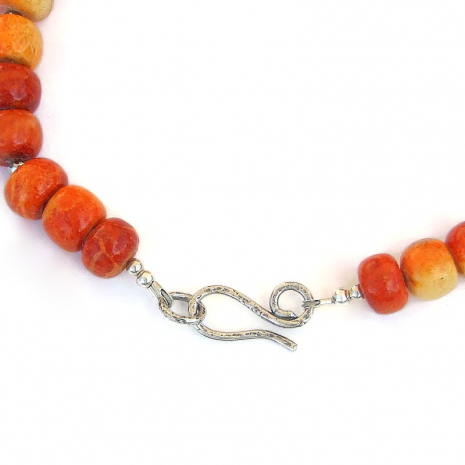 textured sterling silver hook clasp