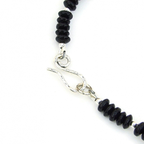textured sterling silver hook clasp set