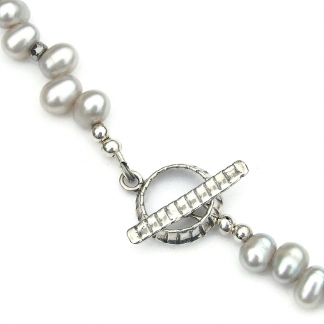 textured sterling silver toggle clasp set