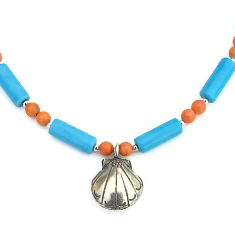 thai hill tribes shell pendant necklace gift for her