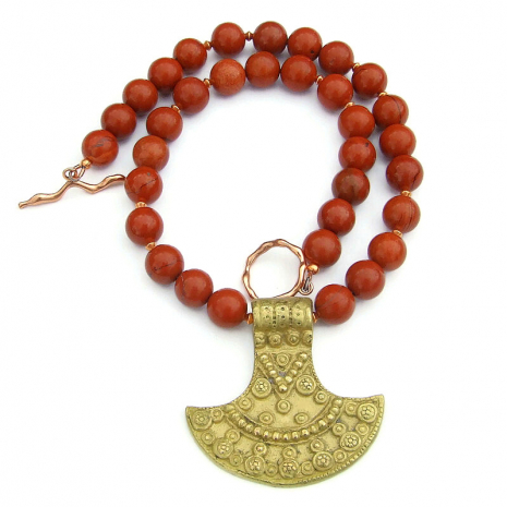 traditional tribal shield pendant necklace handmade jewelry gift for her