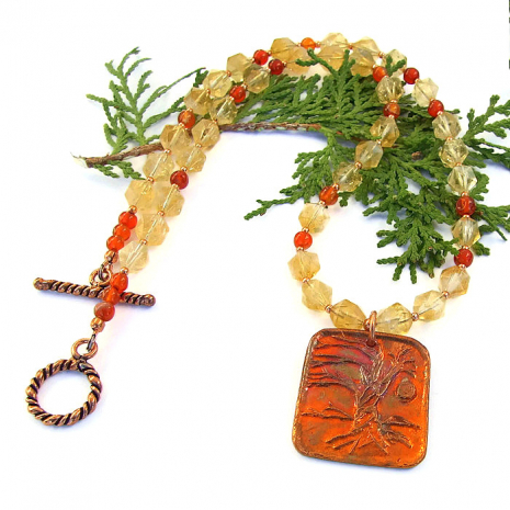 tree of life necklace handmade jewelry gift for women