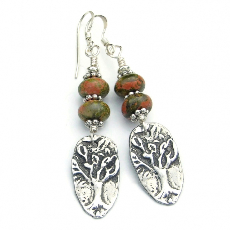 tree of life yggdrasil earrings handmade gift for women