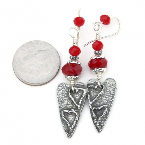 triple hearts handmade jewelry valentines gift for her