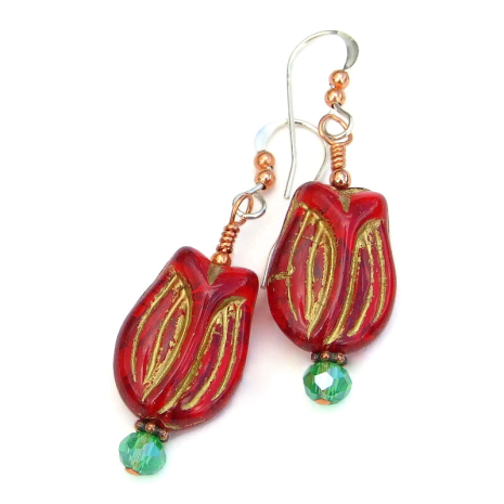 tulip flower jewelry handmade gift for women