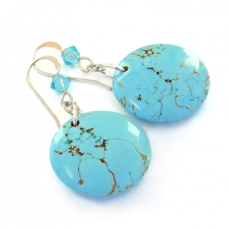turquoise magnesite earrings gift for women