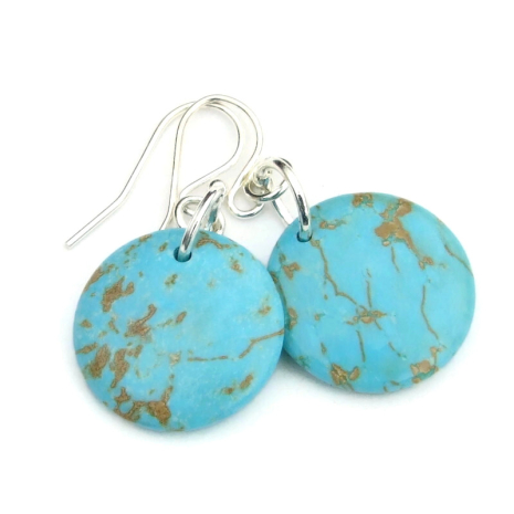 turquoise magnesite earrings handmade gift for women