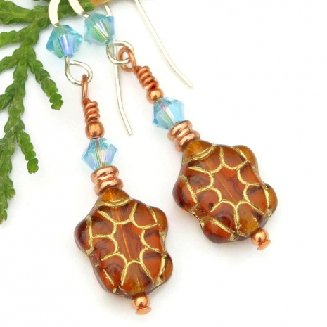turtle lover earrings handmade jewelry gift for women