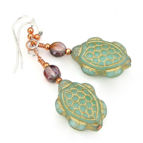 turtle lover handmade earrings gift for her