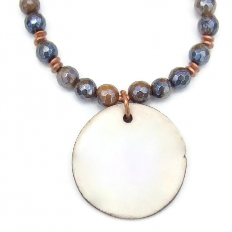 unglazed back side ceramic horse spiral pendant necklace essential oil diffuser