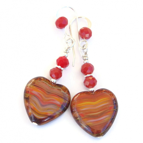 valentines day handmade heart earrings gift for her