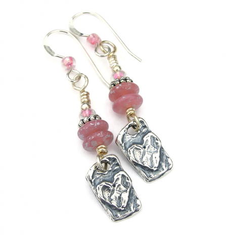 valentines hearts earrings gift for women