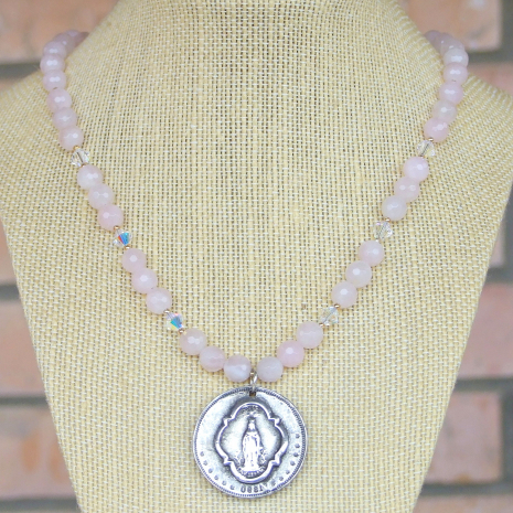 virgin mary pendant necklace gift for women