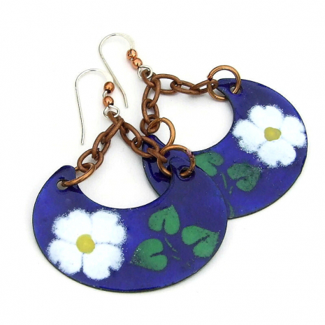 white blue green flower jewelry gift for women