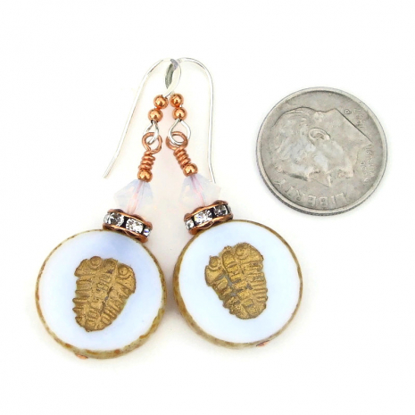 white gold trilobite jewelry handmade gift for her