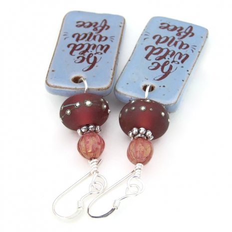 wild and free ceramic jewelry boho handmade lampwork