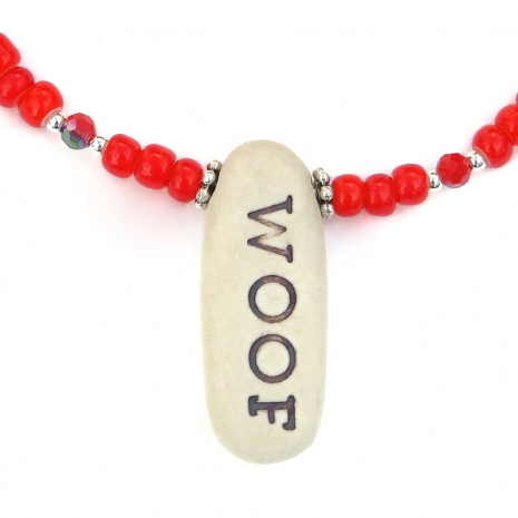 woof dog lover handmade jewelry gift for her