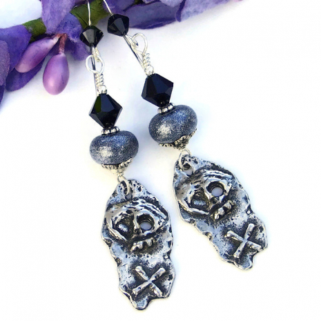 day of the dead skull earrings for her.