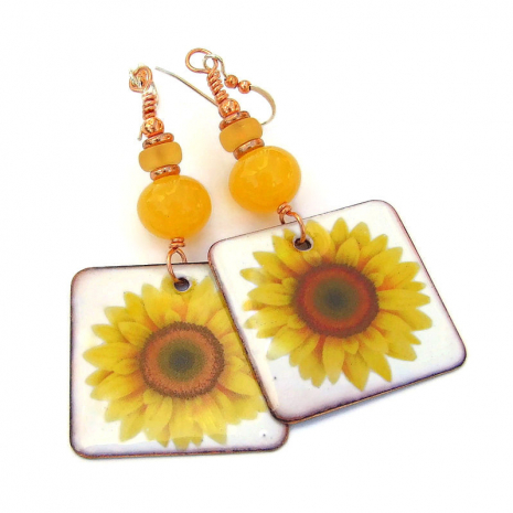 yellow sunflower jewelry gift for women