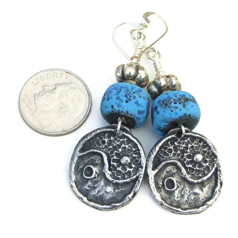 yin yang handmade jewelry boho earrings gift for her